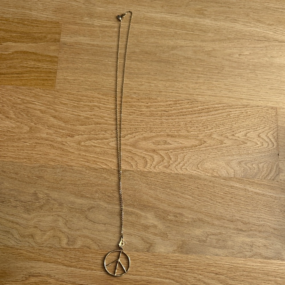 Gold Peace Pendant Necklace